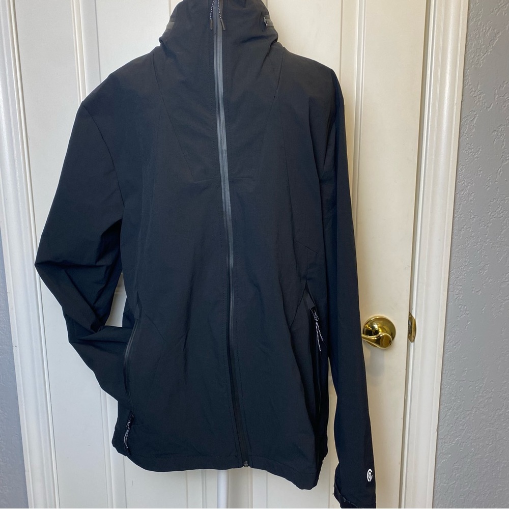 Mens Champion C9 Black water resistant rain coat windbreaker sporty athletic M